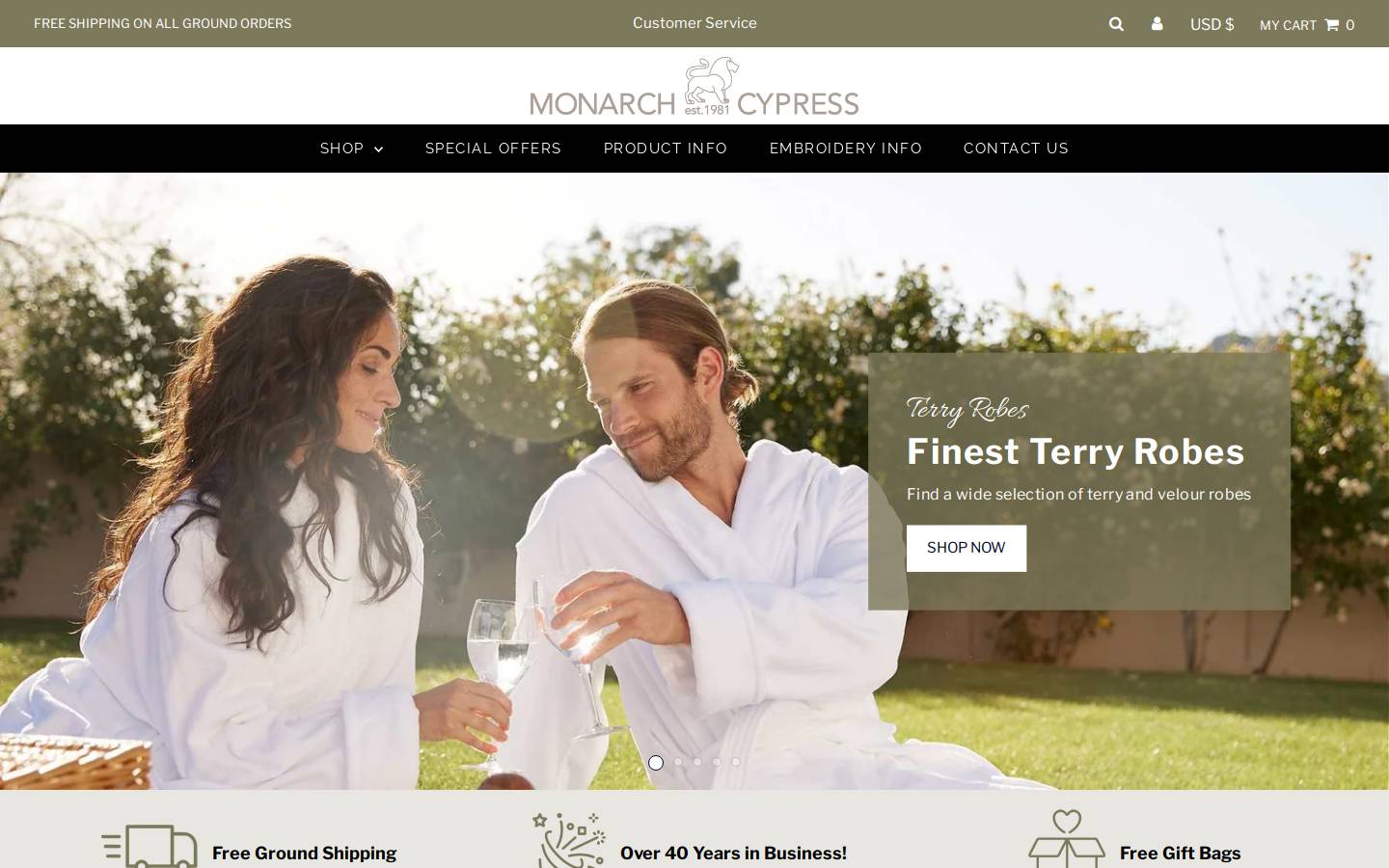 MonarchCypressOnline homepage screenshot