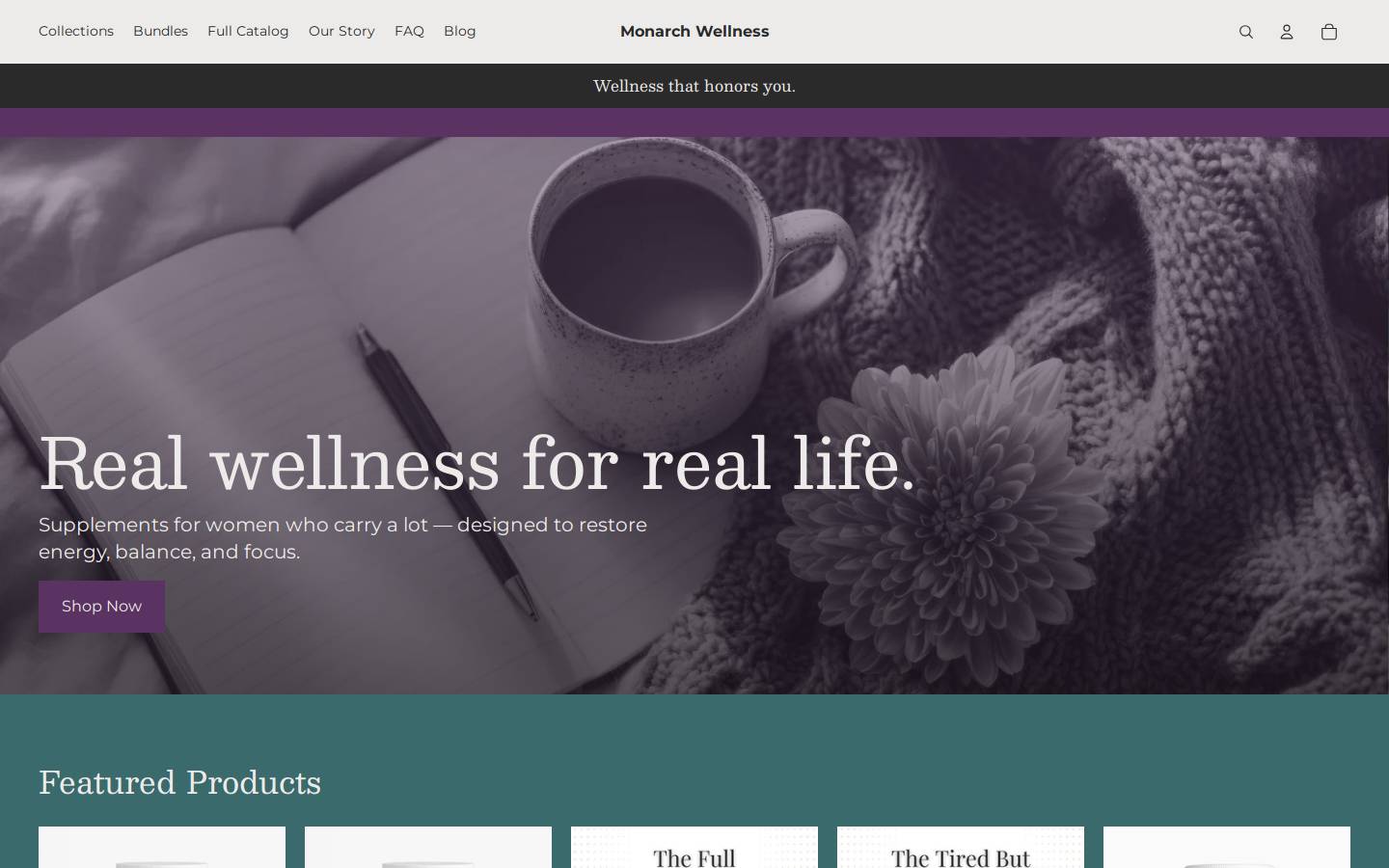 monarchwellness.life homepage screenshot