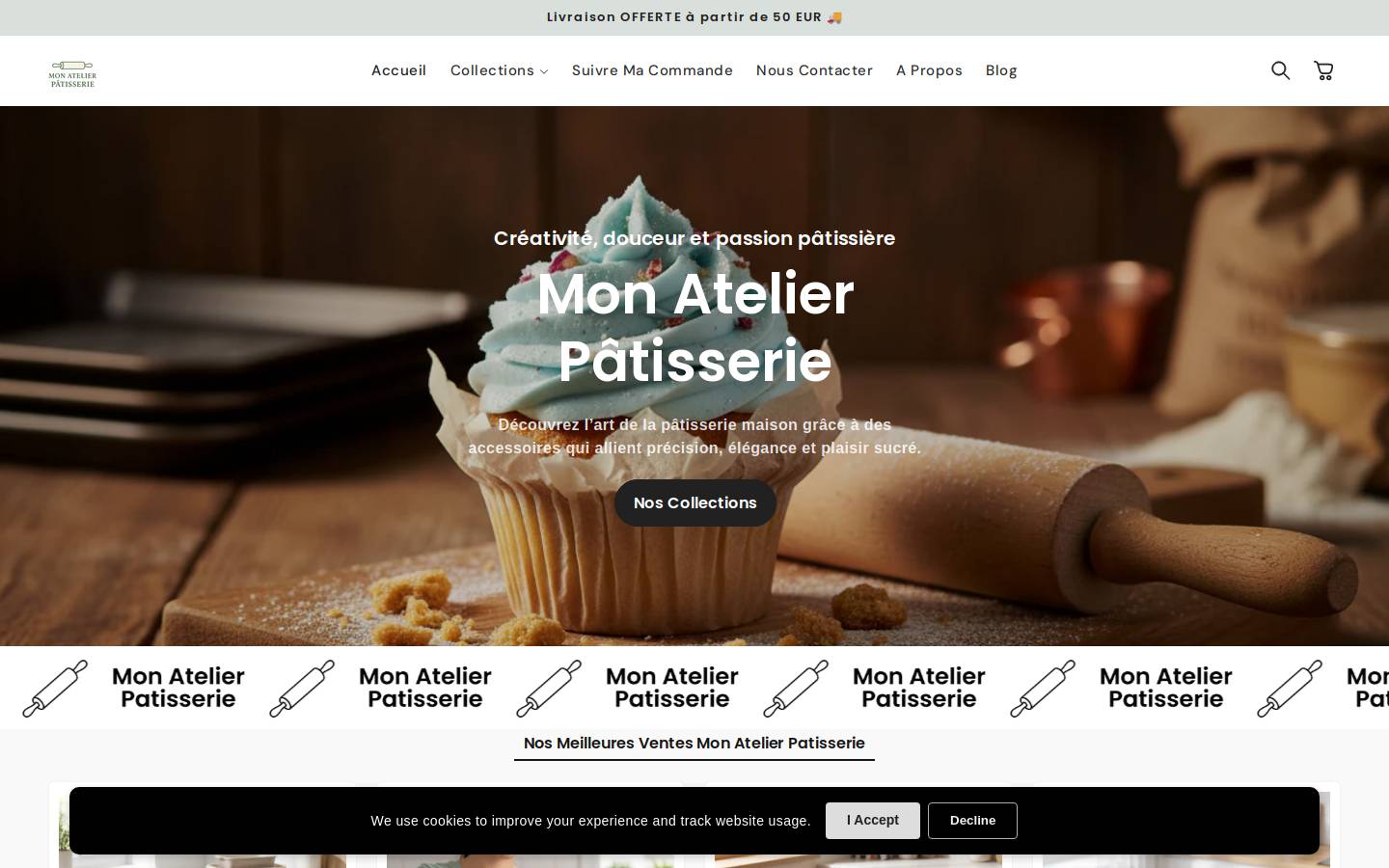 Monatelierpatisserie homepage screenshot