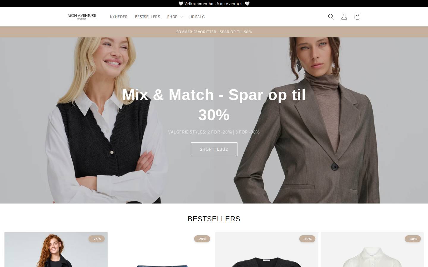 MonAventure.dk homepage screenshot