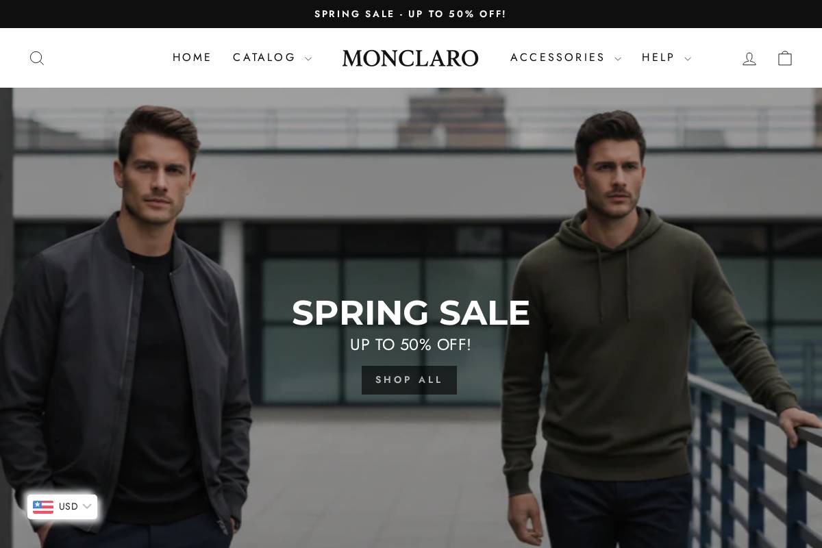 monclaro.com homepage screenshot
