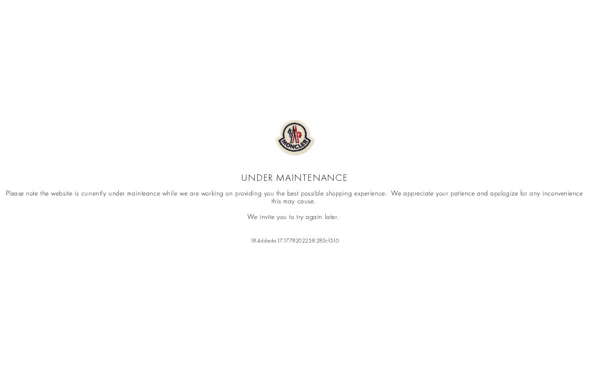 Moncler homepage screenshot