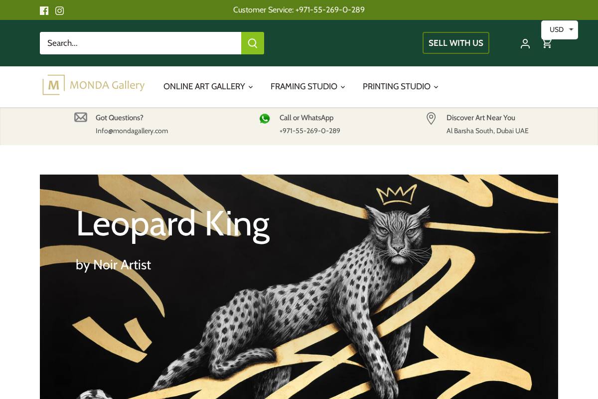 Monda Gallery homepage screenshot