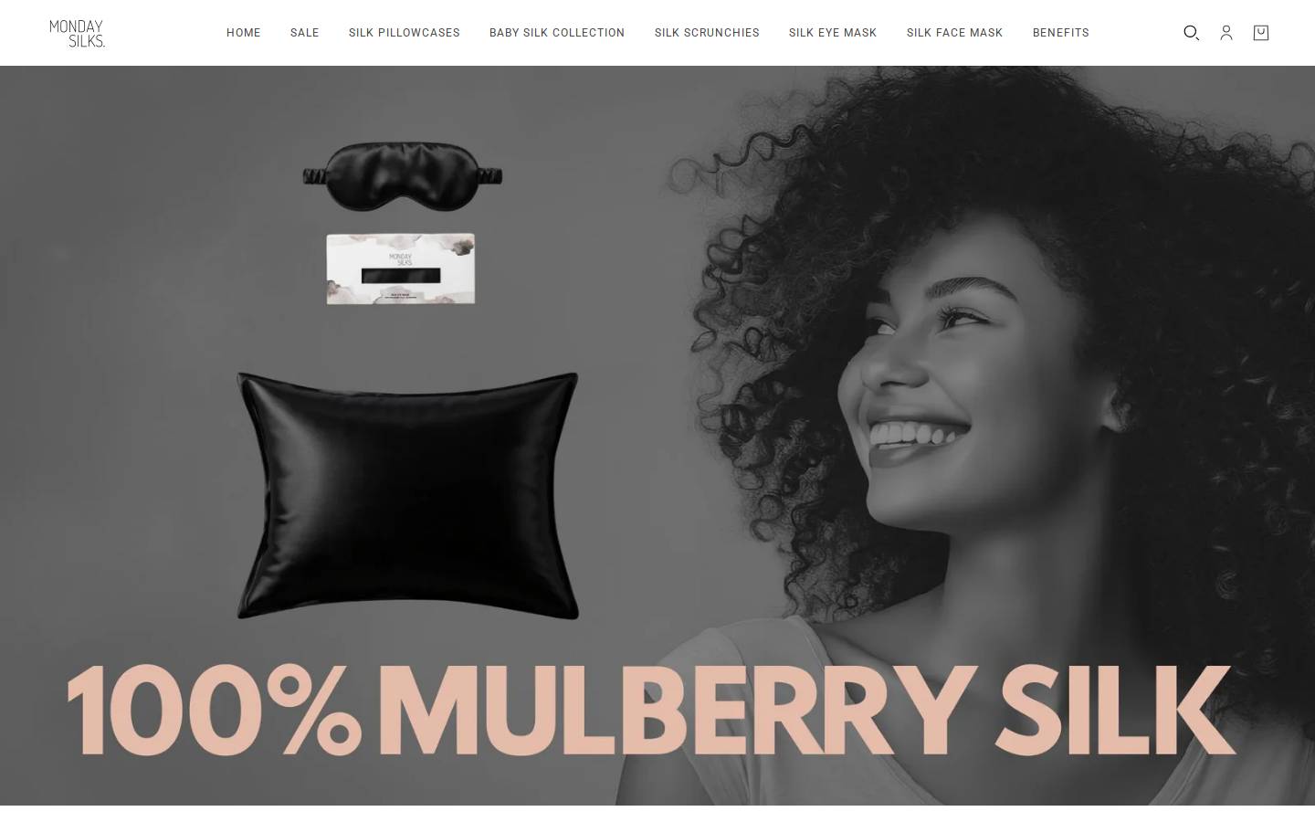 mondaysilks.com homepage screenshot