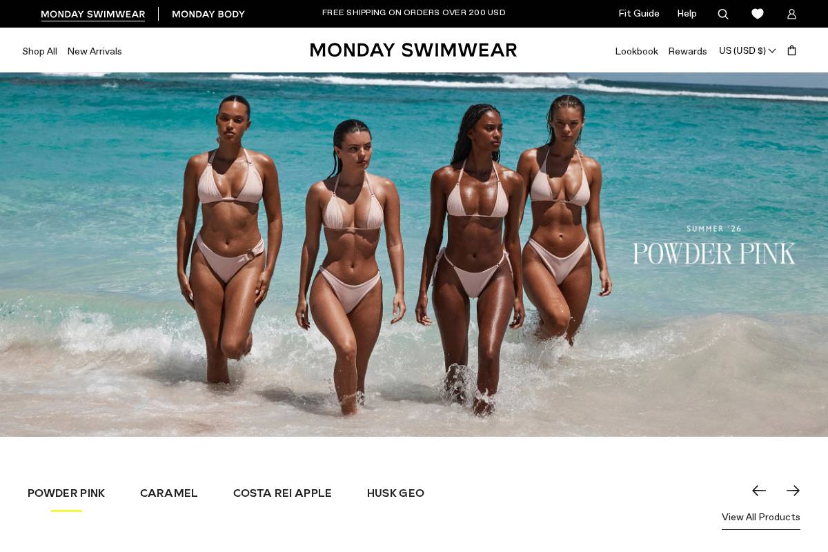 Monday Swimwear homepage screenshot