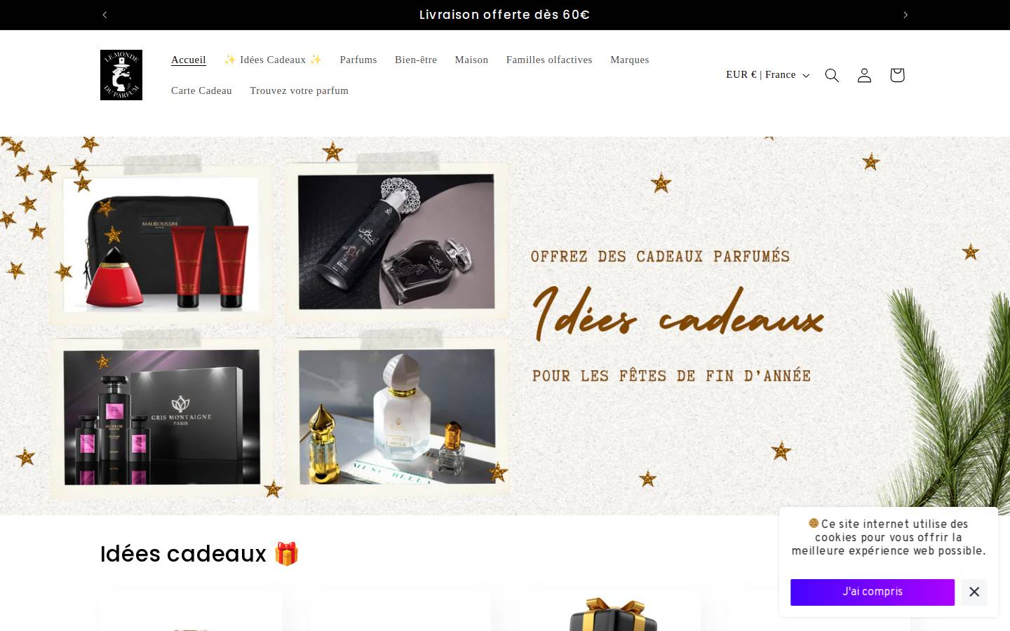 mondeduparfum.fr homepage screenshot