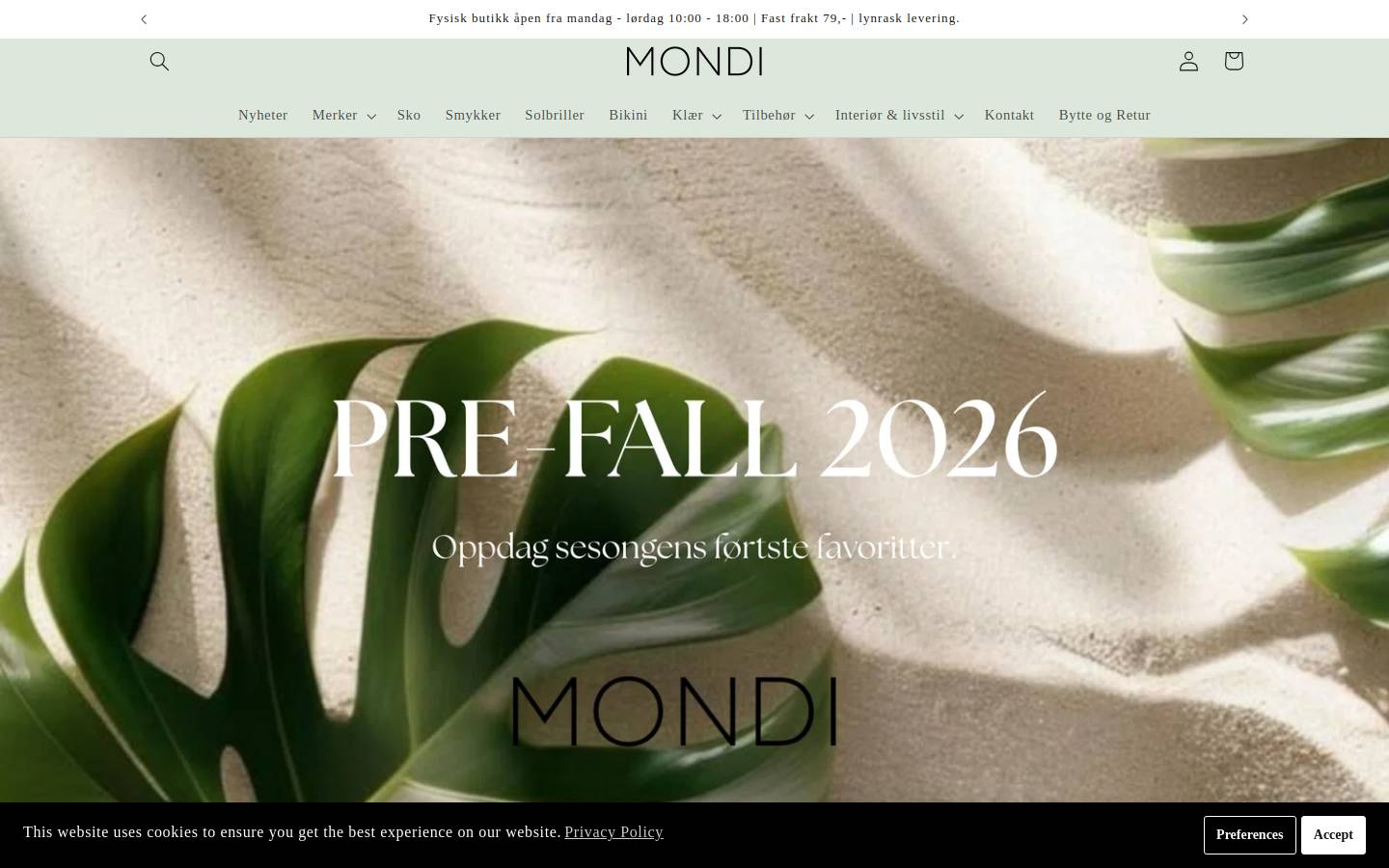 mondi.no homepage screenshot