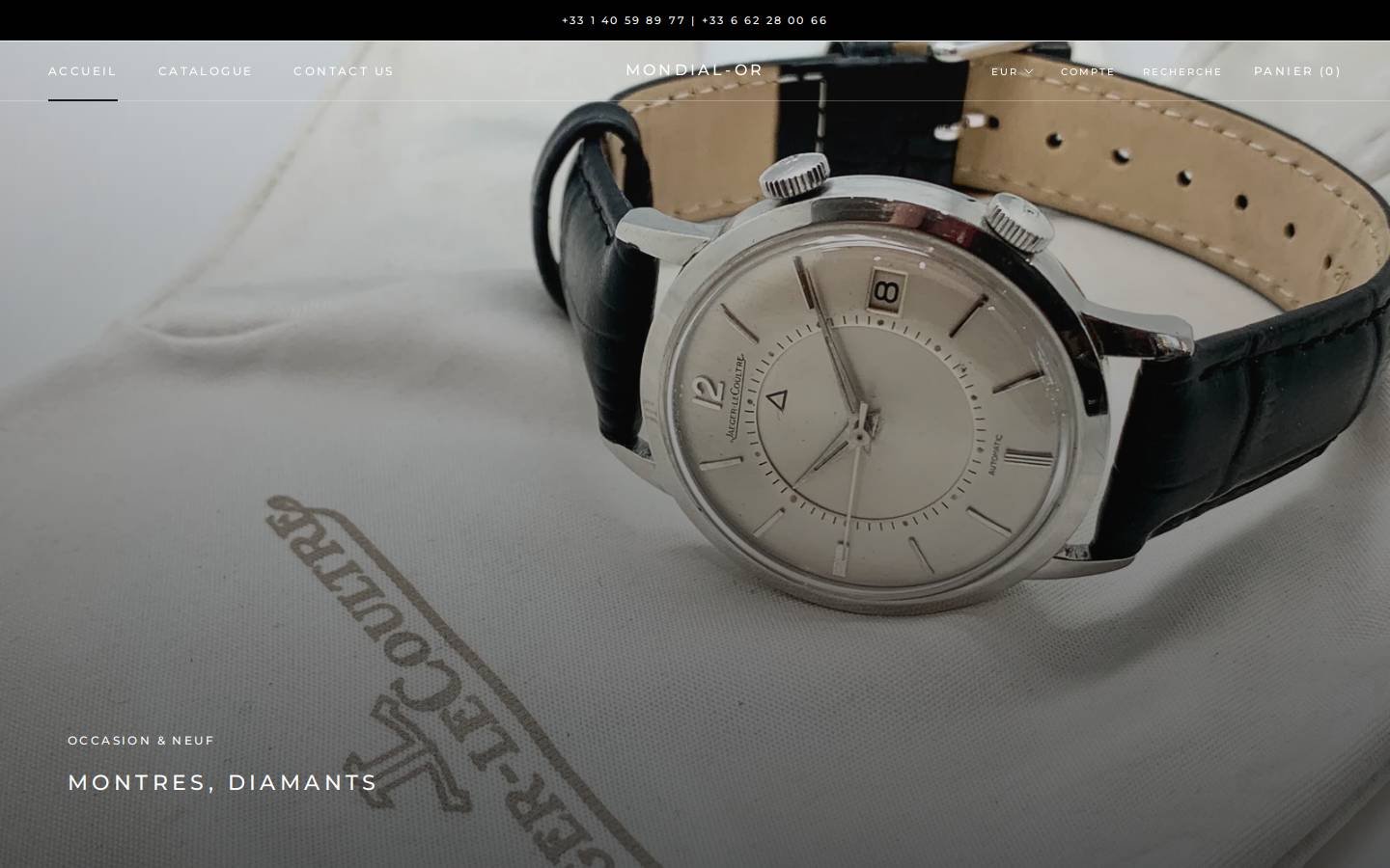 mondial-or.com homepage screenshot