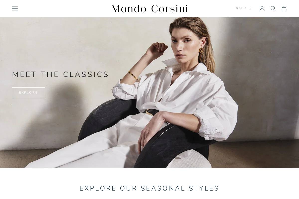 mondocorsini.com homepage screenshot