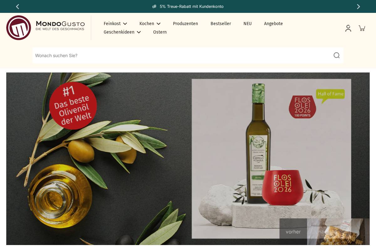 MondoGusto - Die Welt des Geschmacks homepage screenshot