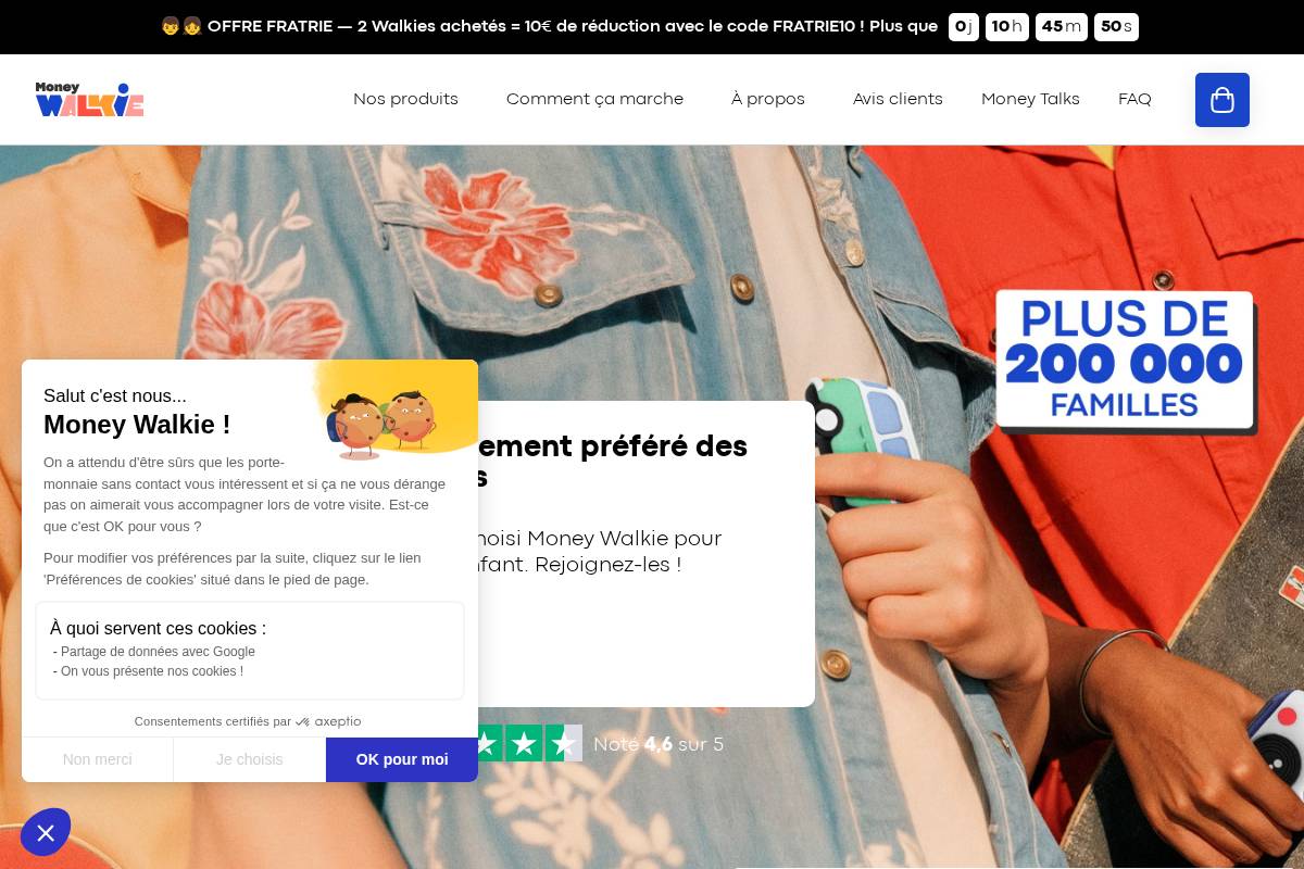 Money Walkie homepage screenshot