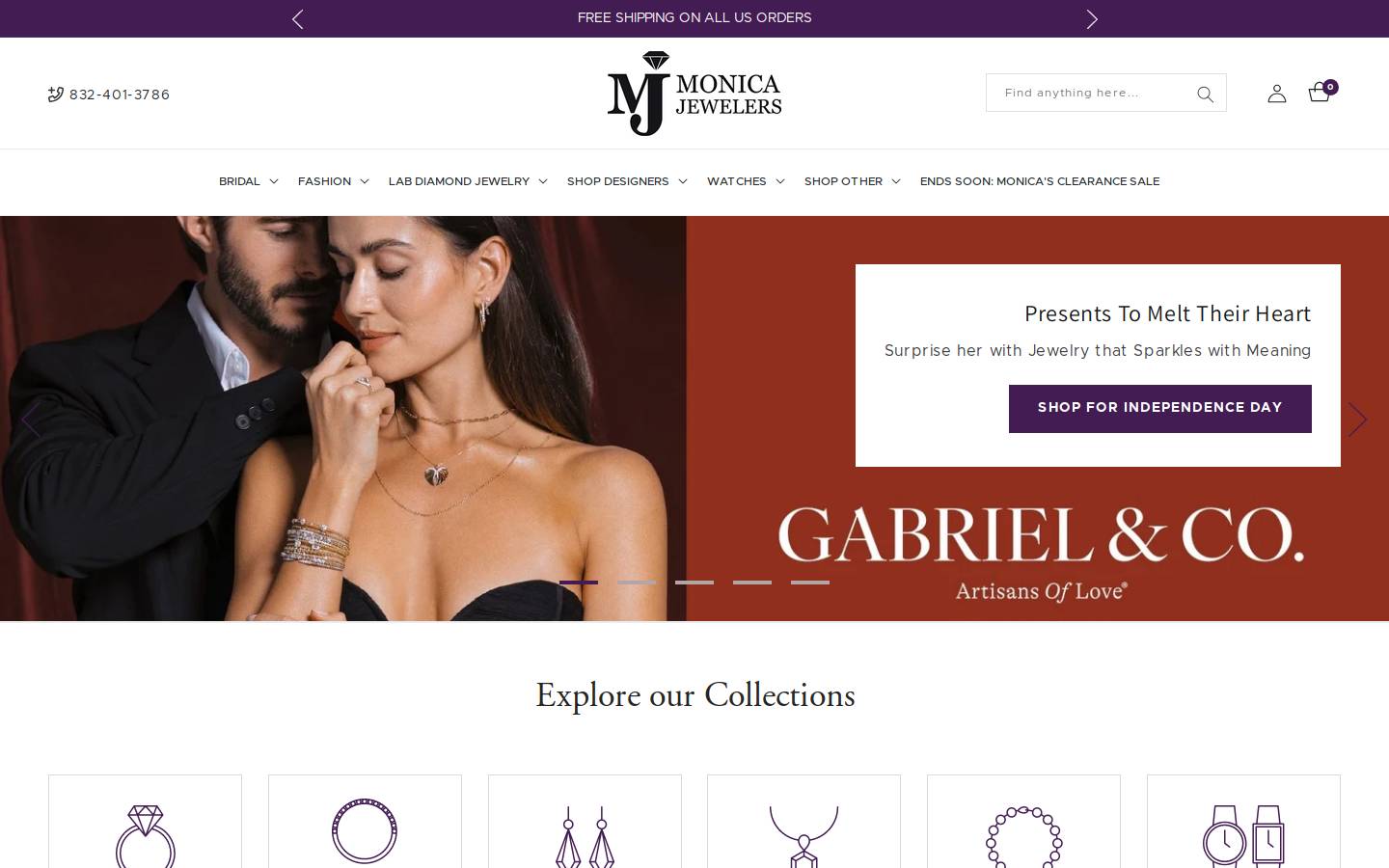 monicajewelers.com homepage screenshot