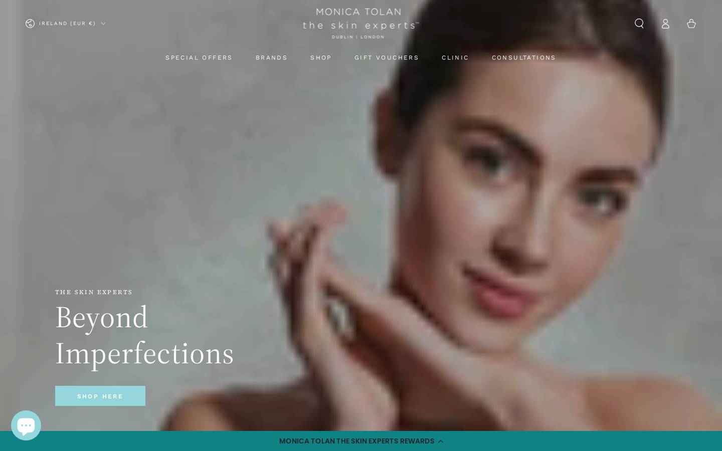 Monica Tolan The Skin Experts homepage screenshot