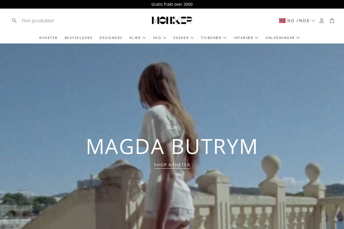 Moniker homepage screenshot