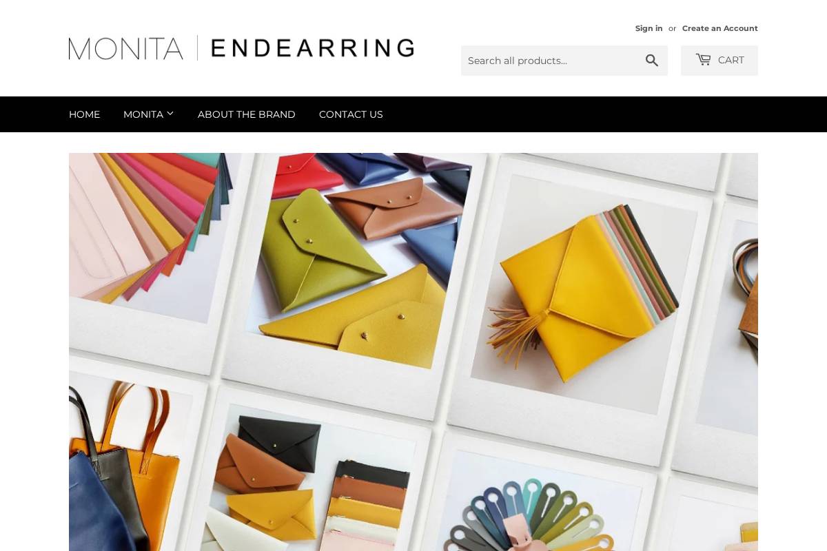 monitaendearring.com homepage screenshot