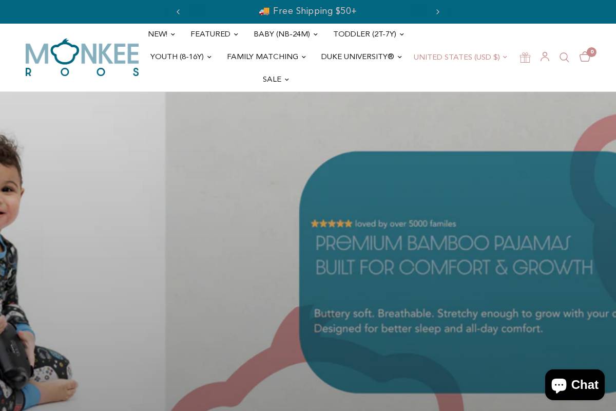 monkeeroos.com homepage screenshot