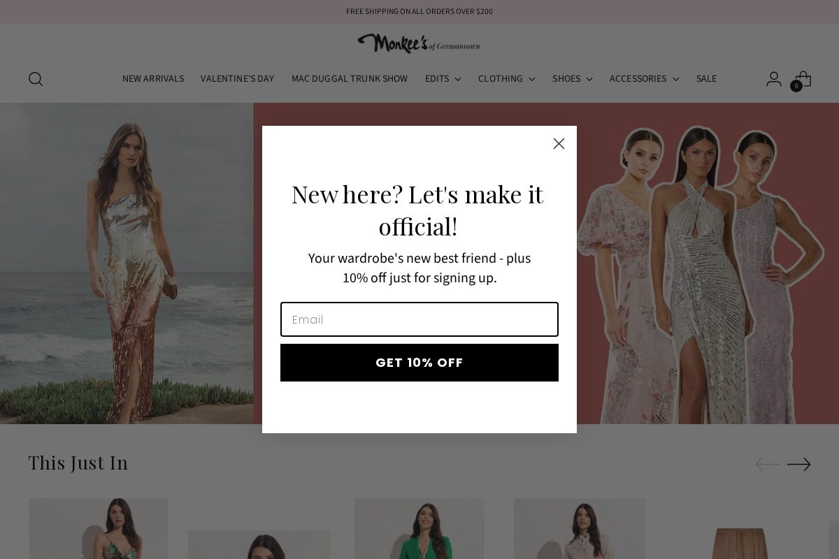 Monkee's of Germantown homepage screenshot