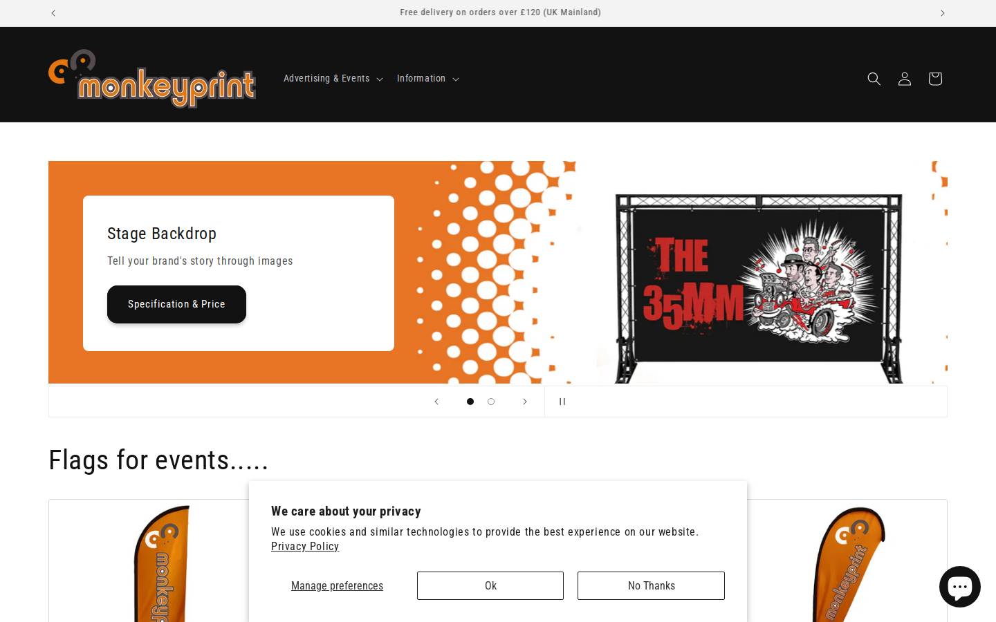 Monkey Print homepage screenshot