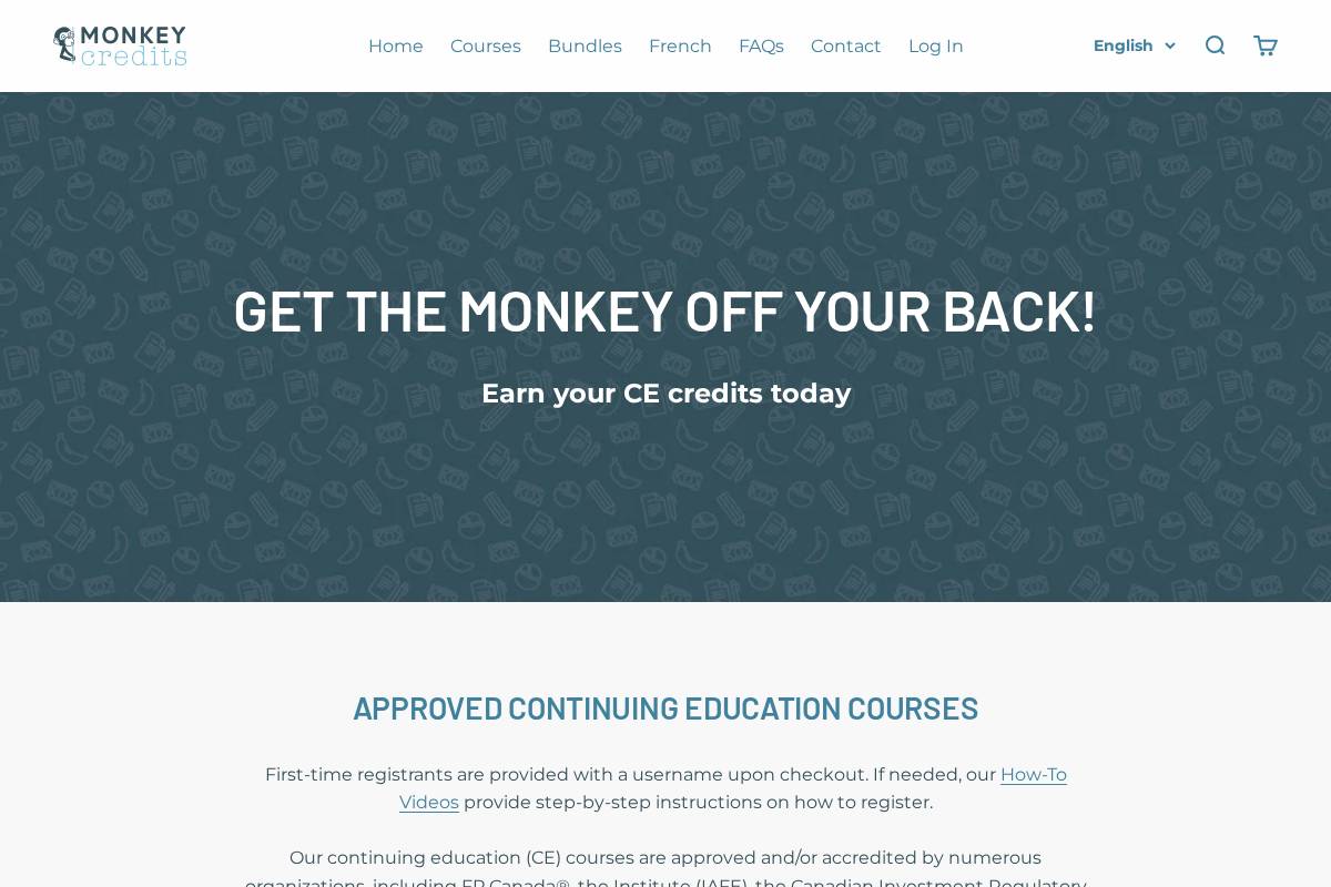 monkeycredits.ca homepage screenshot
