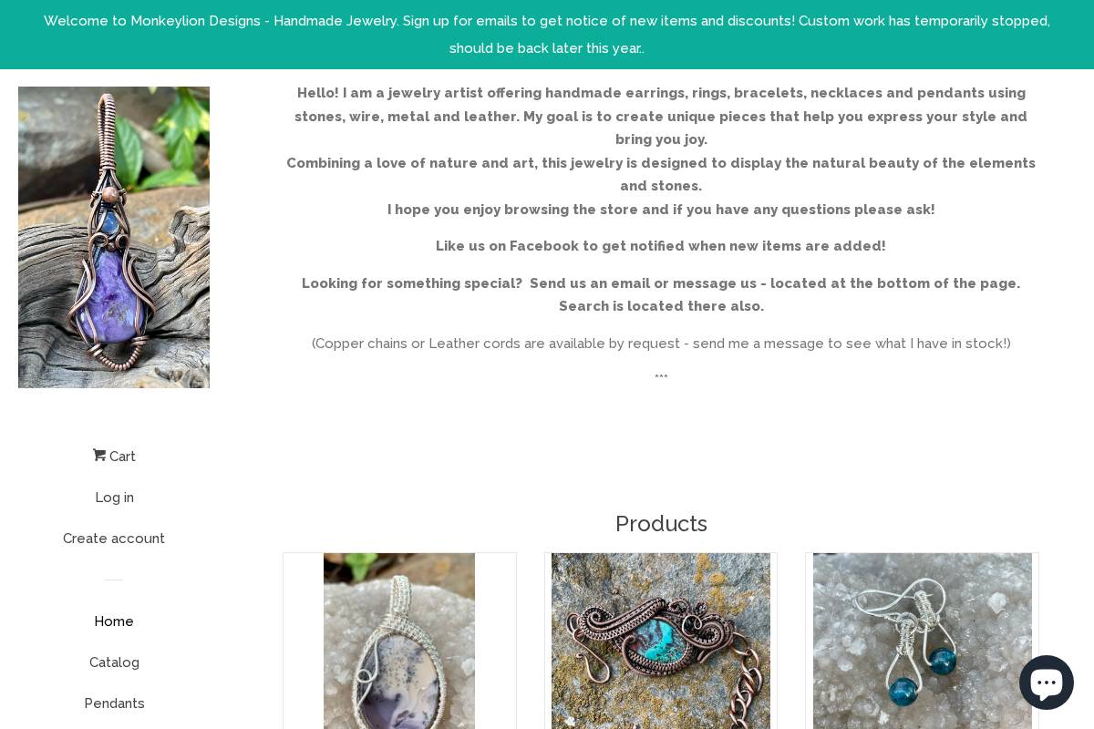 monkeyliondesigns.com homepage screenshot