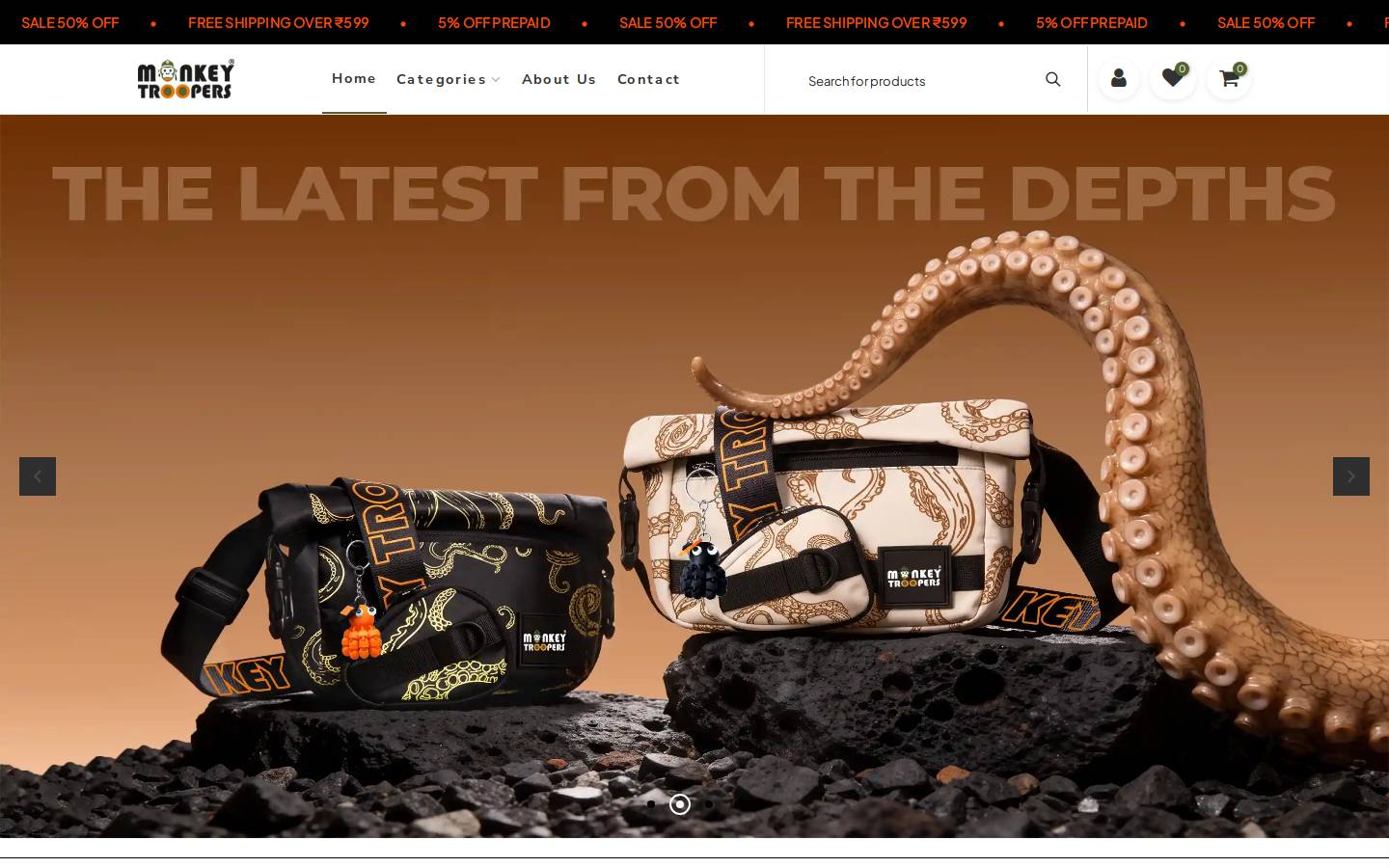 monkeytroopers.com homepage screenshot