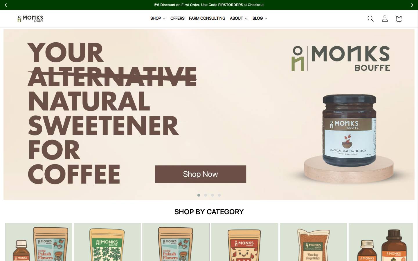 monksbouffe.com homepage screenshot