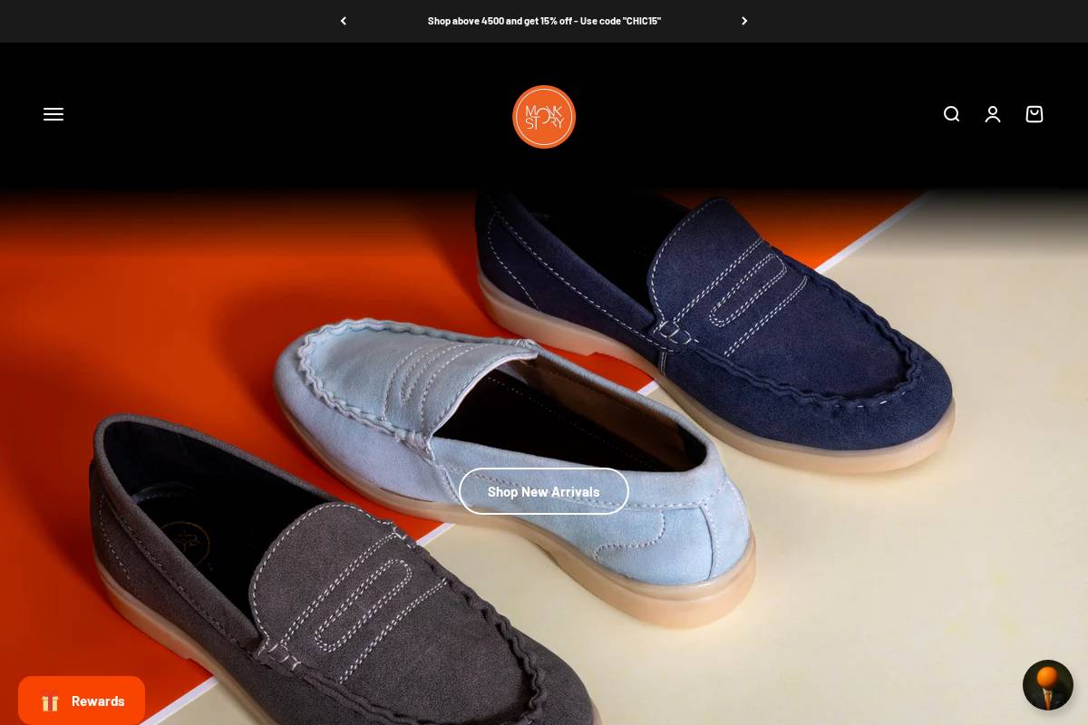 monkstory.com homepage screenshot