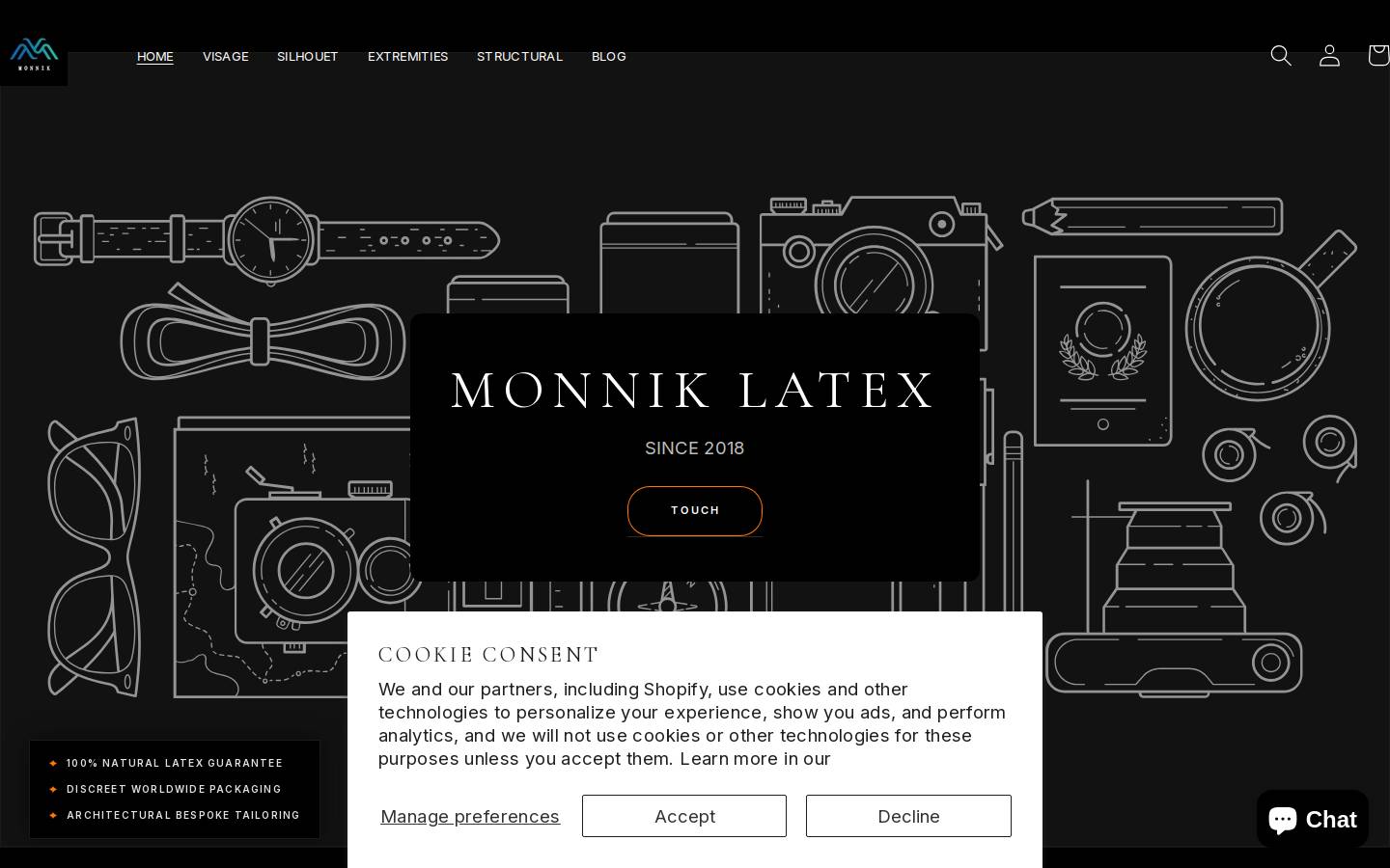 monniklatex.com homepage screenshot