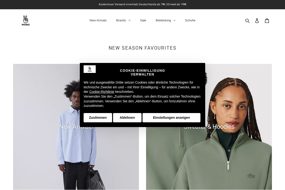 Mono Concept Store homepage screenshot