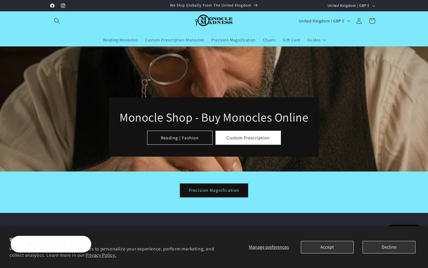 monoclemadness.co.uk homepage screenshot