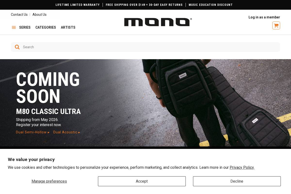 MONO homepage screenshot
