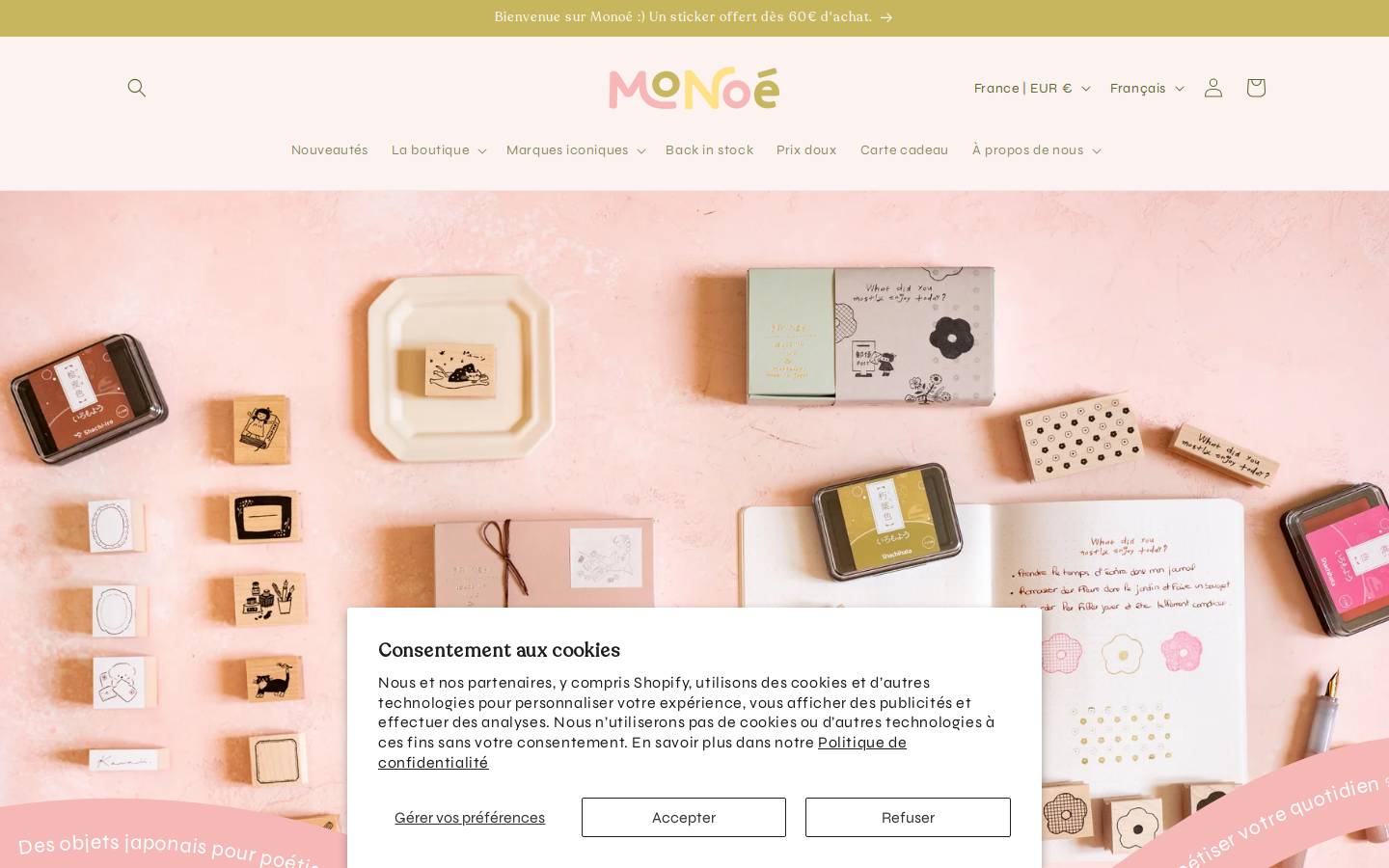 monoe-shop.com homepage screenshot