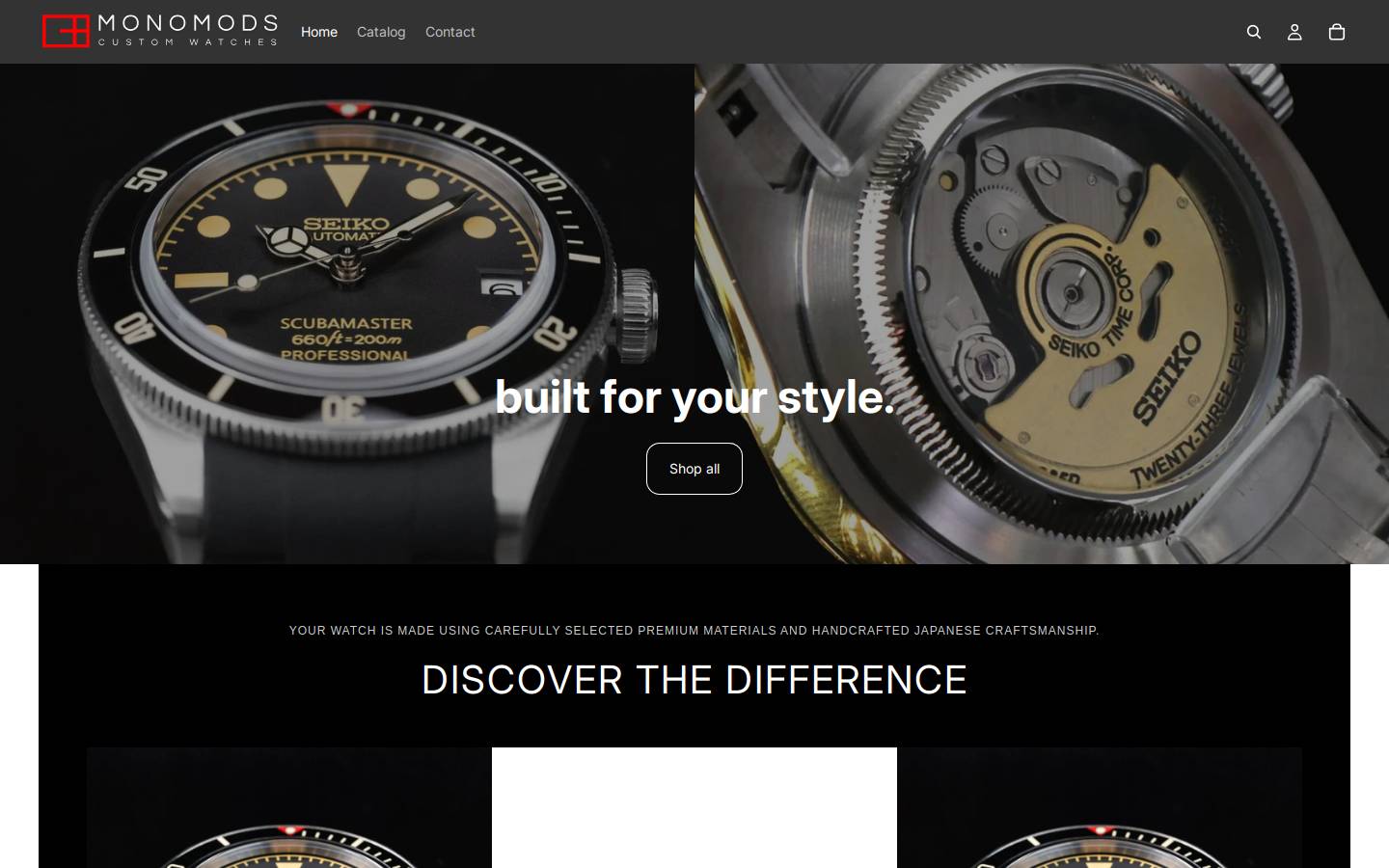 Monomods homepage screenshot