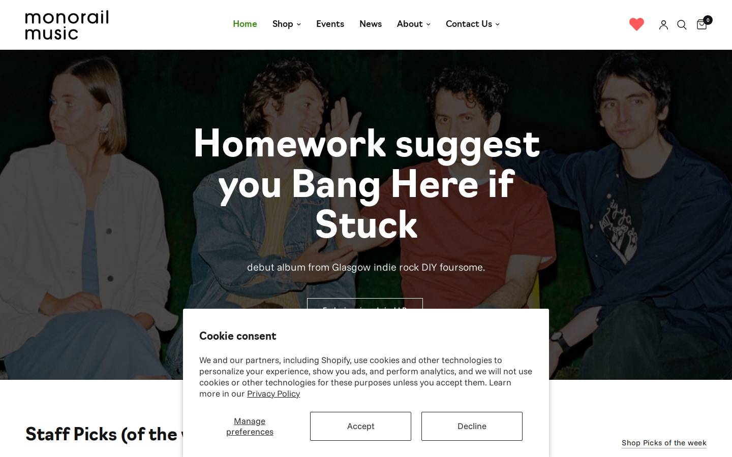 Monorailmusic homepage screenshot