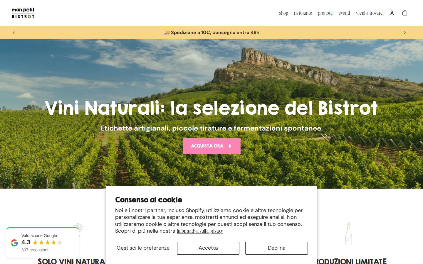 monpetitbistrot.it homepage screenshot