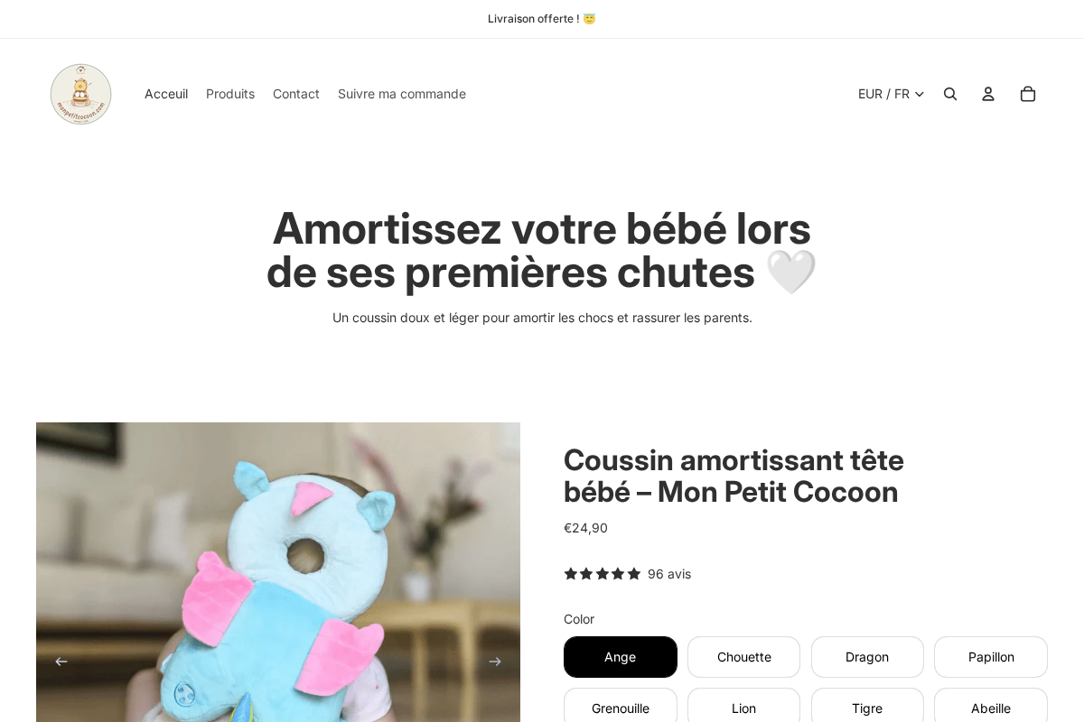 Monpetitcocoon homepage screenshot