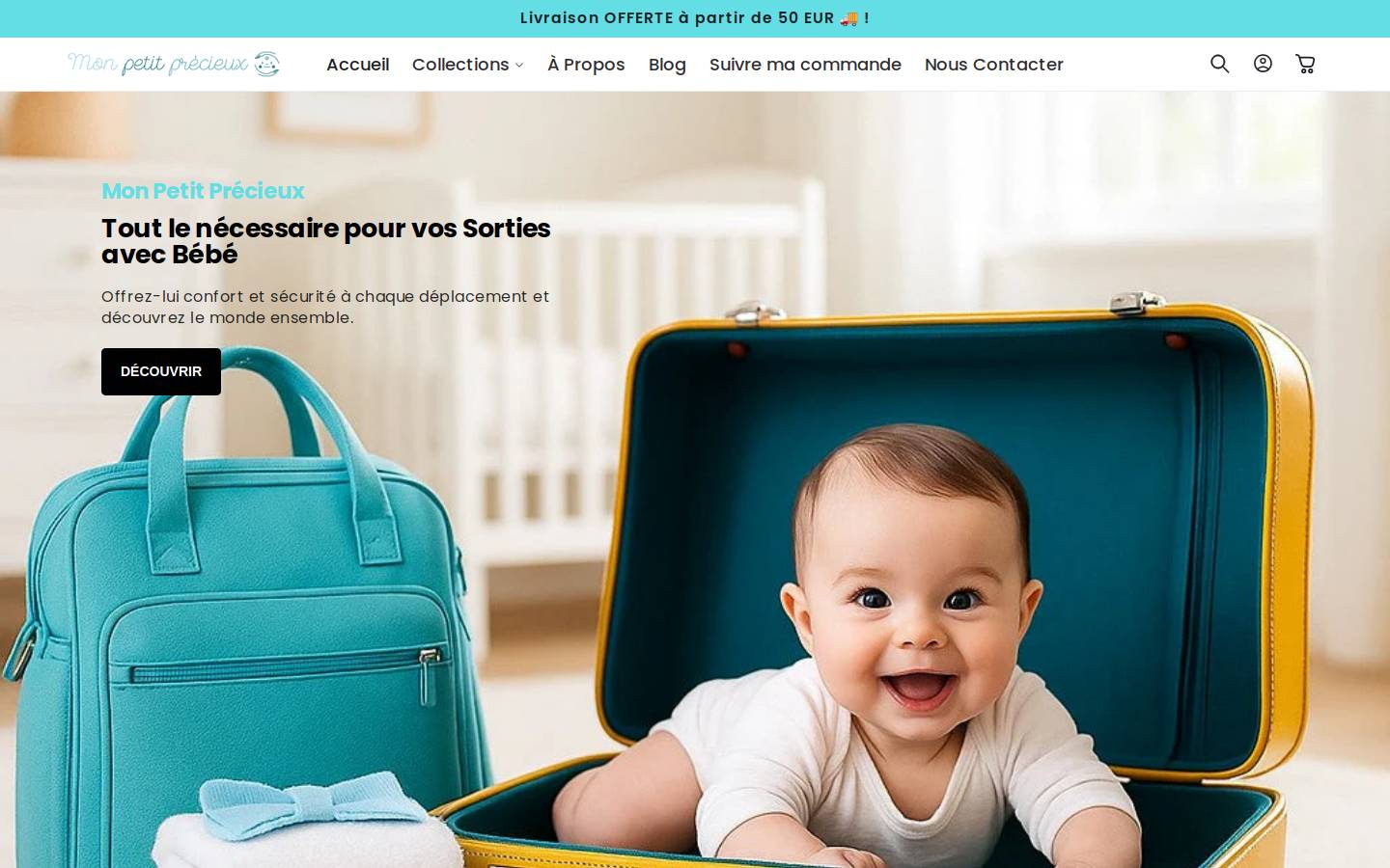 Mon Petit Précieux homepage screenshot