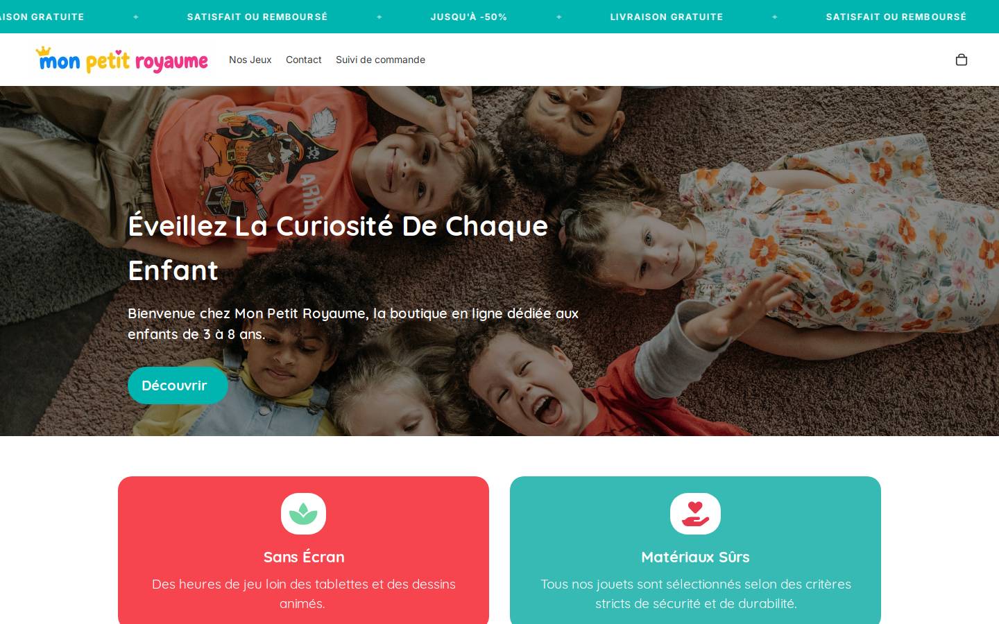 monpetitroyaume.com homepage screenshot