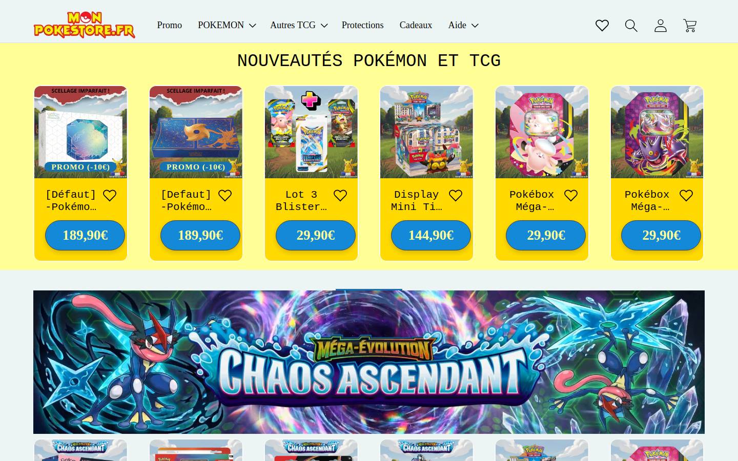 monpokestore.com homepage screenshot