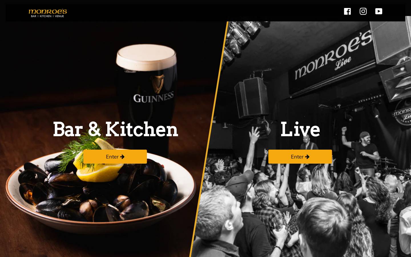 monroes.ie homepage screenshot