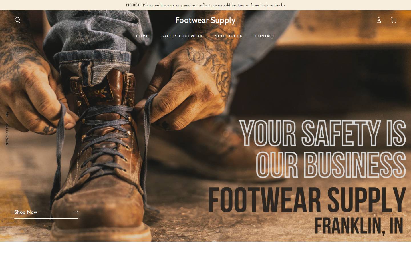 monroesfootwearsupply.com homepage screenshot