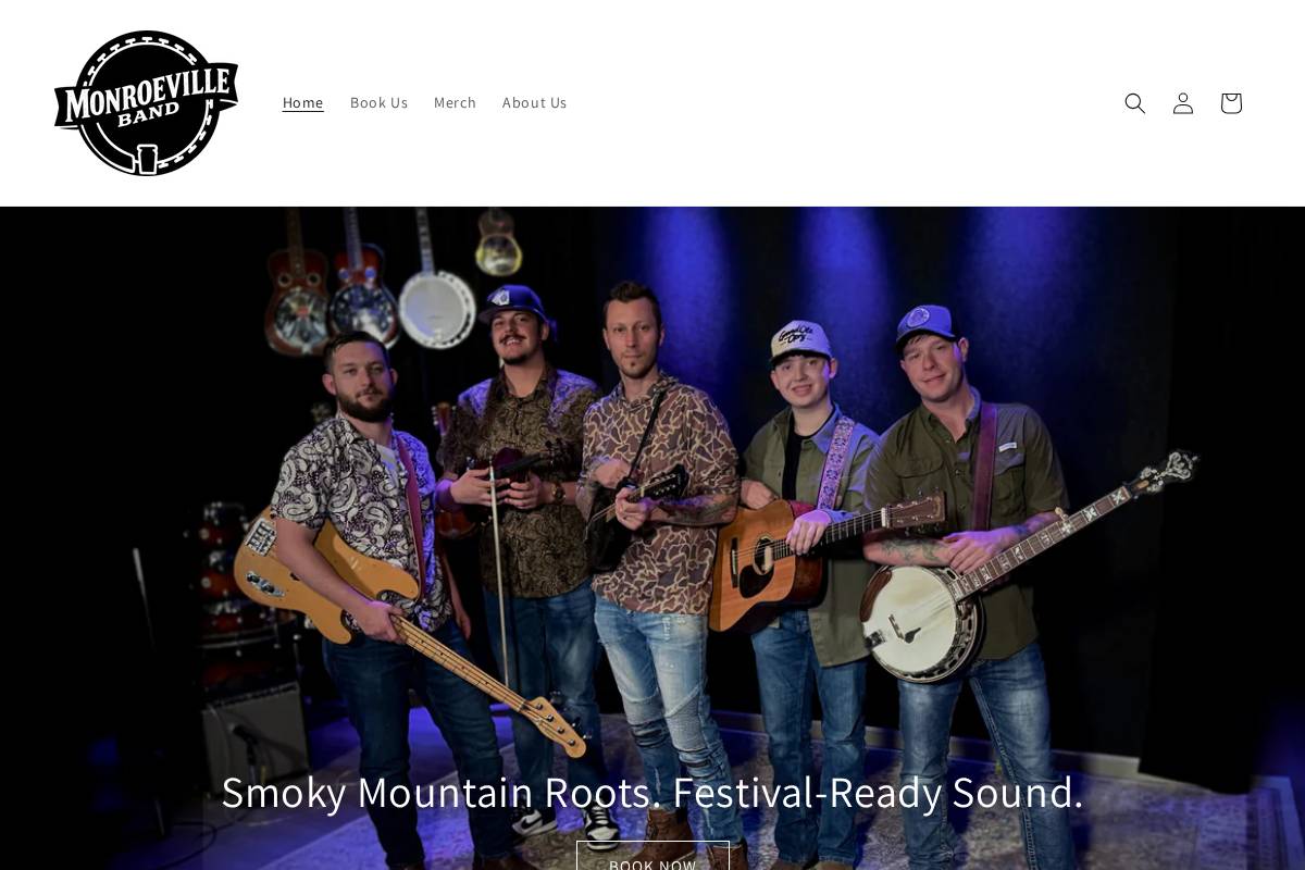 monroevilleband.com homepage screenshot