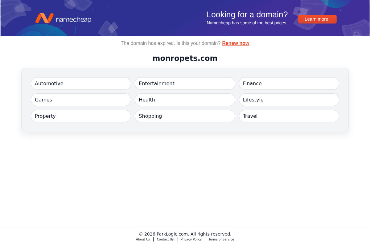 monropets.com homepage screenshot