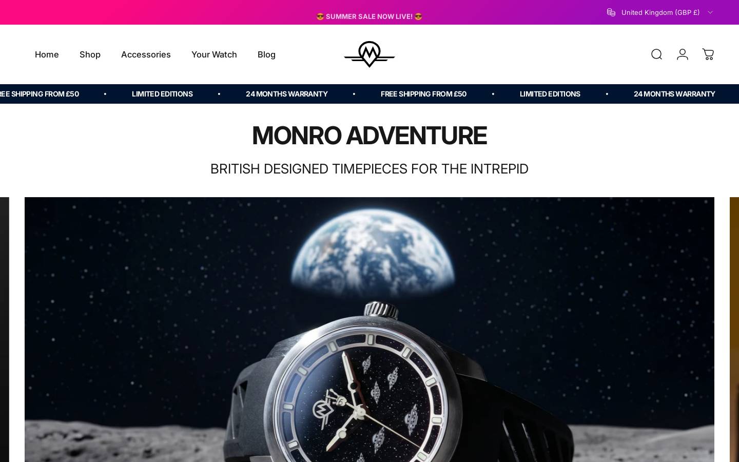 monrowatches.com homepage screenshot