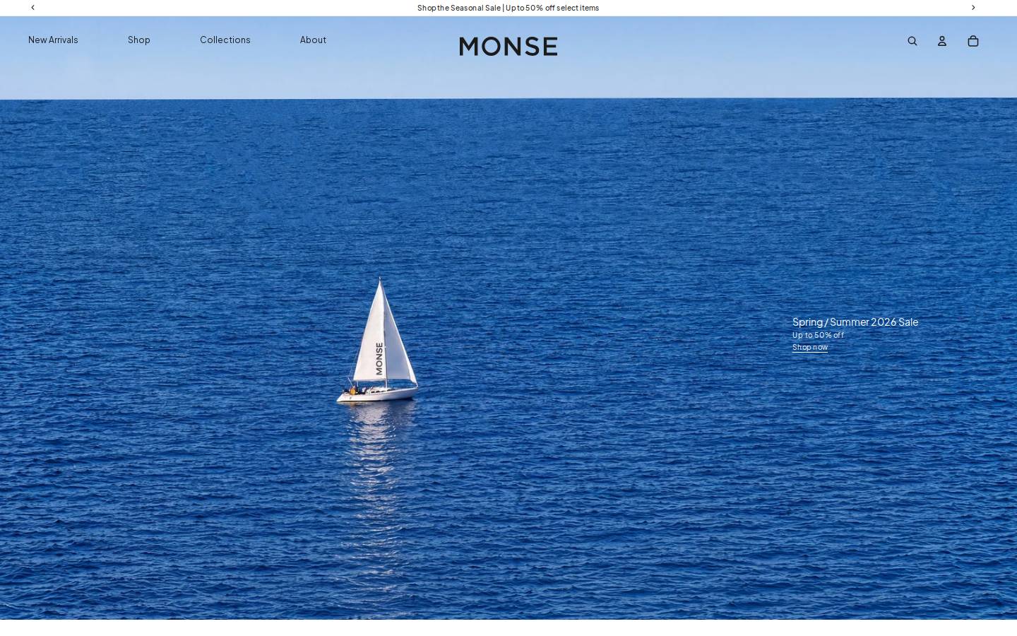 monse.com homepage screenshot