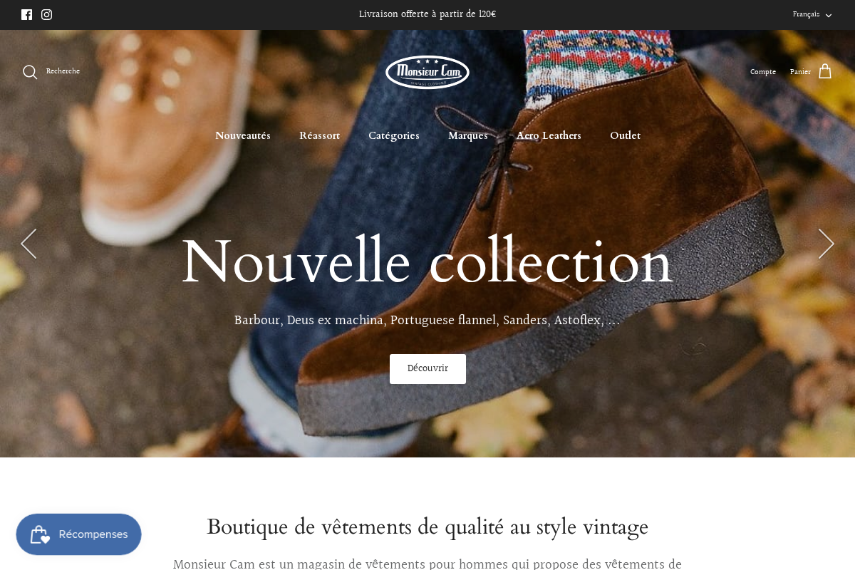 Monsieur Cam homepage screenshot