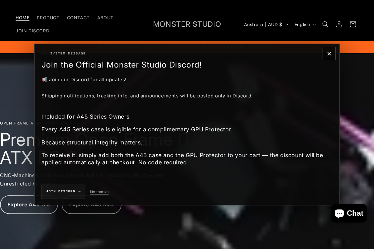 MONSTER STUDIO homepage screenshot