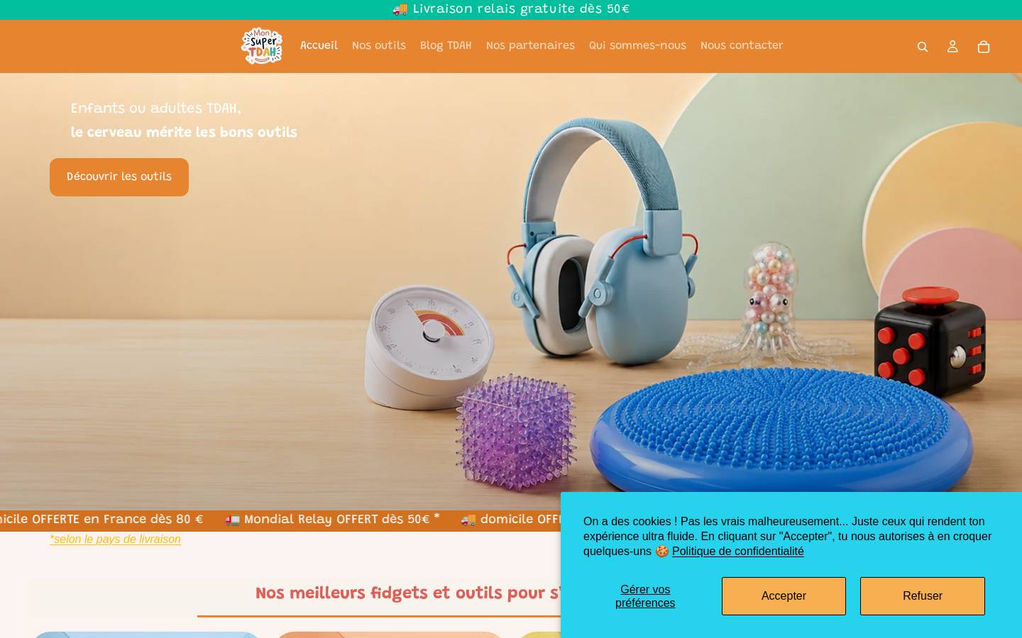 Mon Super TDAH homepage screenshot