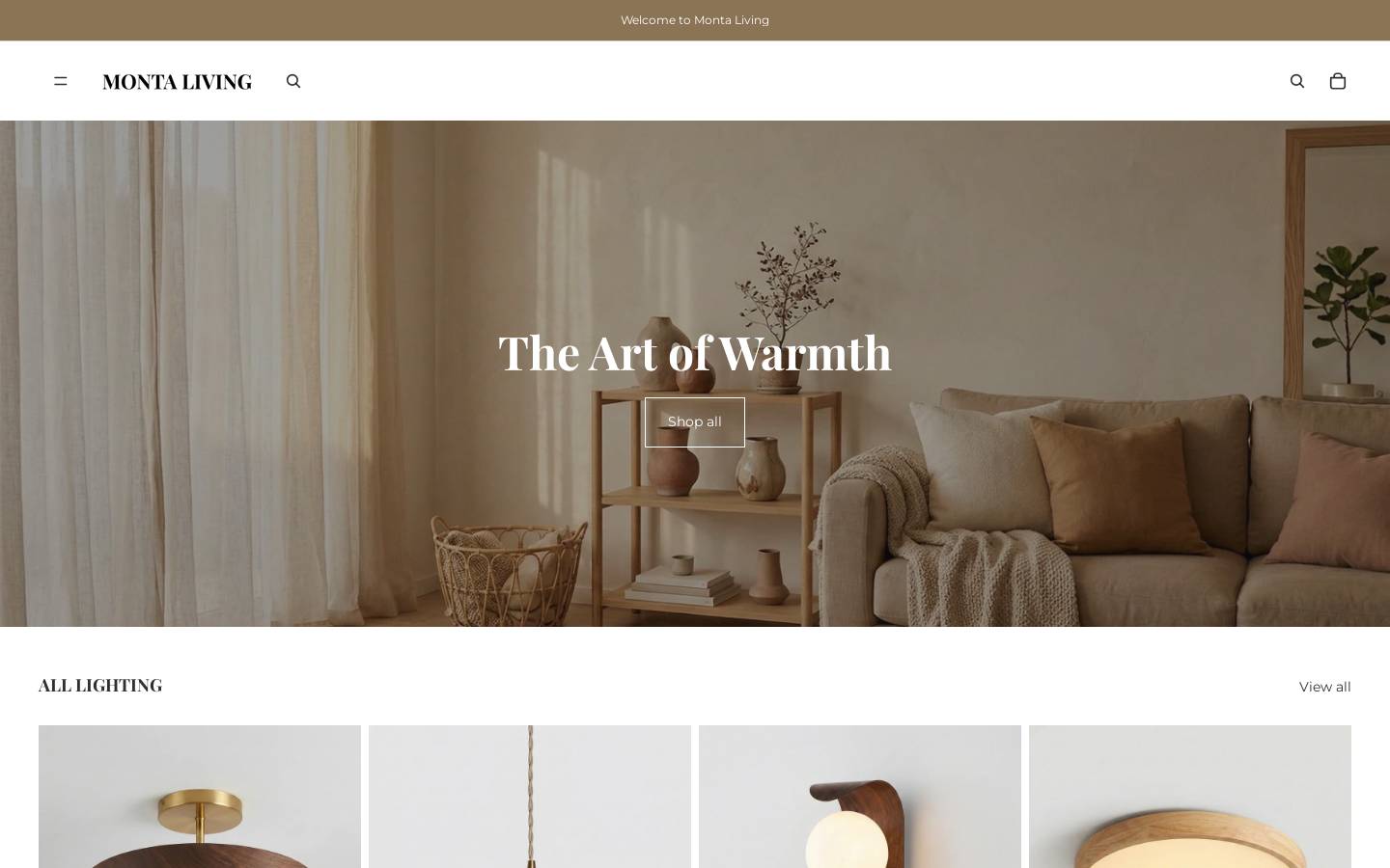 Monta Living homepage screenshot