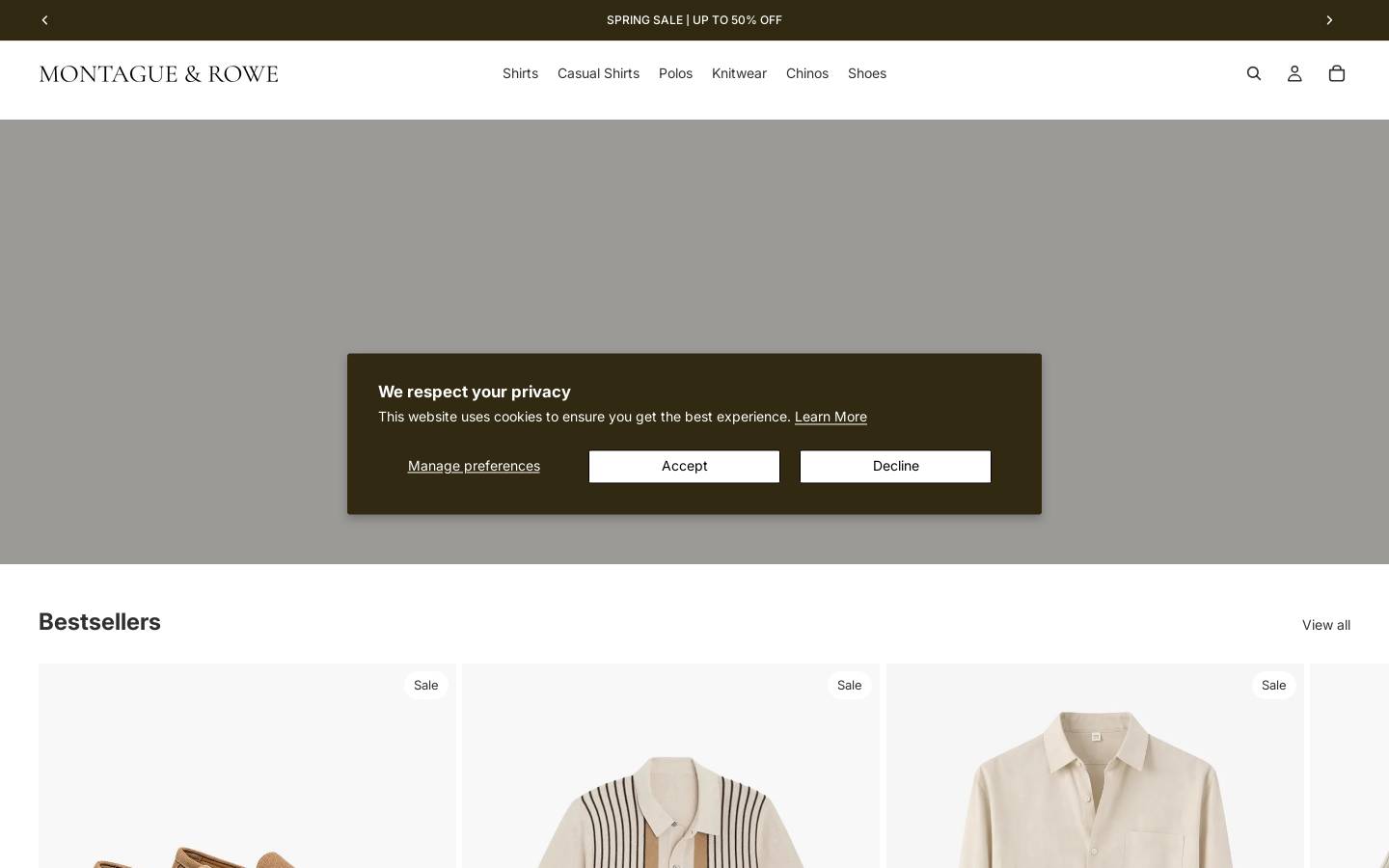 montagueandrowe.store homepage screenshot